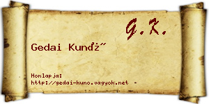 Gedai Kunó névjegykártya